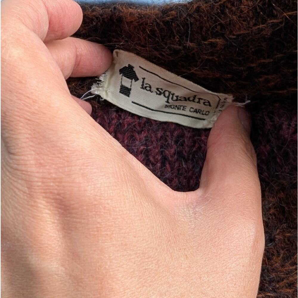 Vintage La Squadra Monte Carlo Wool Mohair Angora Color Block Sweater Vest Italy - Picture 5 of 6
